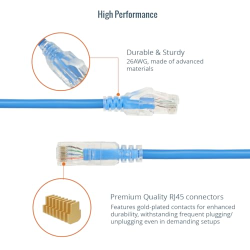 Cable Ethernet Cat6 3 ft con conector RJ45, paquete x6 miniatura 4