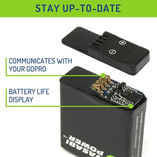 Wasabi Power Battery (2-Pack) & Dual Charger For Gopro Hero7 Black, Hero6 Black, Hero5 Black, Hero (2018 Model) #TOP3