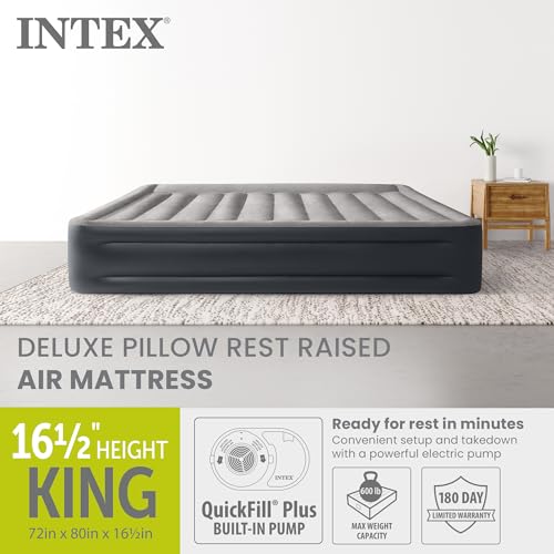 INTEX King Air Mattress, Dura-Beam Plus 16.5" Inflatable Bed with Built-in Pump - Image 4