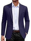 COOFANDY Navy Blue Blazer Men Lightweight Knit Sport Jacket Casual Travel Blazer Navy Blue S