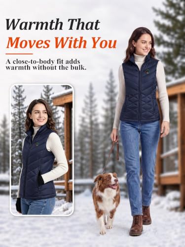 Image of KOVNLO Heated Vest for Women With Battery Pack Included, Smart Controller with Light-out Design, Electric Heated Jackets