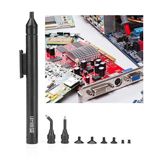 Image of Manual Vacuum Suction Pen, with 2 Pcs Suction Tips and 6 Pcs Suckers, Soldering Sucking Pickup Tool Kit for IC SMD Precision Component Placement