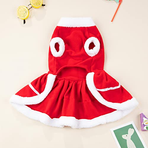 Roupas para cães de estimação gola de pele de Natal manga curta vestido de uma peça traje outono inv