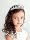 IYOU Sparkly Strass Krone Silber Kristall Prinzessin Tiara Braut Hochzeit Kopfstück Erstkommunion Haarschmuck für Mädchen
