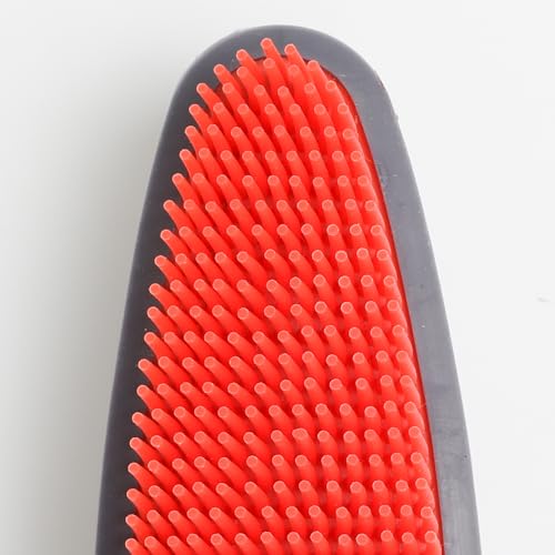 Image of Rubber Pet Hair Removal Brush for Couch Clothes Dog Cat Pet Hair Carpet, Also Used as Dog Cat Bath Brush with Massage Effect (orange)