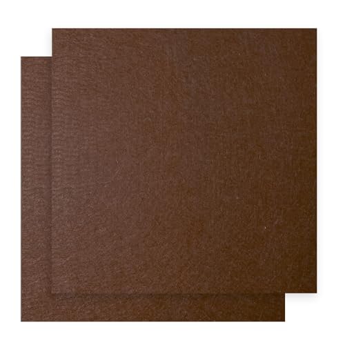12 x 12 Felt Fabric Sheets for Crafts Squares Felt Fabric Sheets 1mm Thick Non-Woven Felt Paper for DIY Sewing Craft 2pcs (Brown)