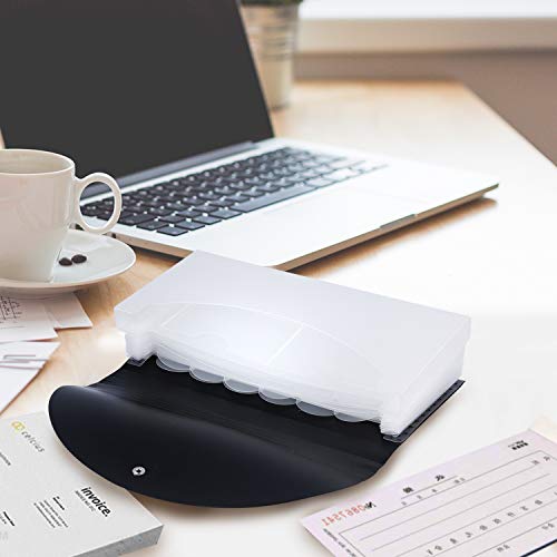 A6 Small Expanding Portable Hand-Held Accordian File Folder File Organizer Wallet For Cards Coupons Receipt Tax Item Or Changes, 10.32X5.31 Inches, 13 Pockets (Black) #TOP5