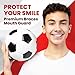 Mouth Guard for Sports - Premium Silicone Upper & Lower Teeth Protection - Football, Lacrosse, Hockey, Baseball - Fit for Youth and Teens (Transparent, MouthGuard for Braces)