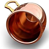 Moscow Mule Copper Mugs by Small Old City -Food-Safe Pure Solid Copper Mugs - 16oz Capacity - Smooth Exterior - No Tin or Nickel Lining - Welded Handle - Ideal for Moscow Mule & Cold Beverages