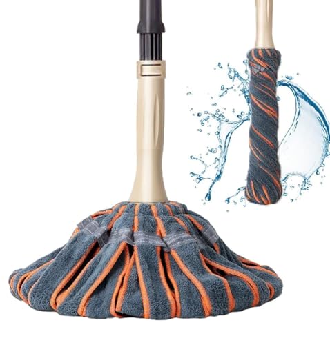 Image of Microfiber Self-Wringing Twist Mop with Extendable Telescopic Handle, Floor Cleaning Mop, Floor Cleaner for Tile, Hardwood & Laminate, Hang-Up Storage Design
