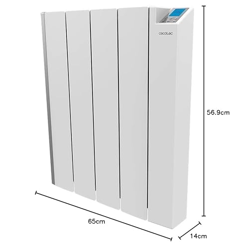 Cecotec Flachheizkörper mit Wi- Fi- Steuerung ReadyWarm 4000 Thermal Ceramic Connected. 1000 W, 4 Elemente aus Aluminiumguss und Keramiktechnologie, Timer, IPX4- Schutz, 4 Betriebsarten, 12 m2-8