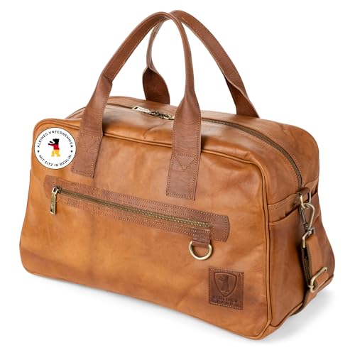Berliner Bags Vintage Weekender Austin M aus Leder, Reisetasche für Damen und Herren - Braun