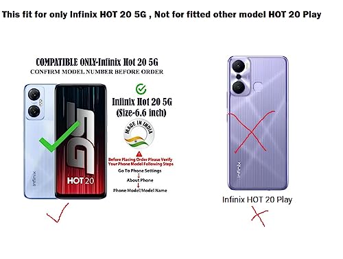Image of COVERBLACK Dual Protection Rubber Back Cover for Infinix HOT 20 5G - Transparent