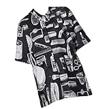 Cabilock Bata de Peluquero Manga Corta Diseño Moderno Cierre de Cremallera Ropa de Trabajo para Técnicos de Corte y Teñido