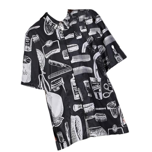 Uniforme de peluquería negro de manga corta transpirable y ropa de trabajo cómoda