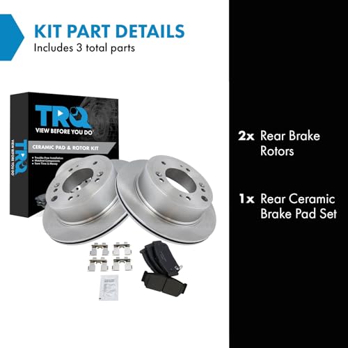 Image of TRQ Rear Ceramic Brake Pad and Rotor Set