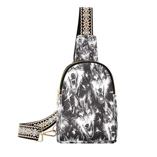 Loup punk noir féroce et tendance accessoire biker style alternatif unique