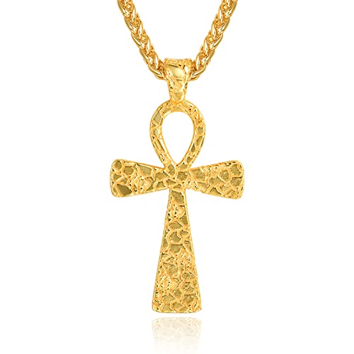 ADMETUS Collar de amuleto de plata de ley 925 | Joyería única de estilo agrietado para hombre con cadena de trigo de 3 mm de 22 pulgadas + 2 pulgadas, Plata esterlina, No es una piedra preciosa