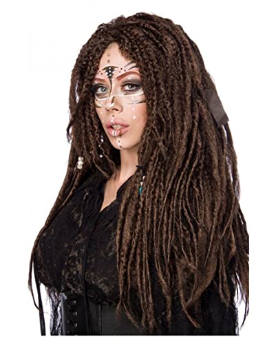 Peluca de bruja vudú con rastas para evitar peinados complejos de terror