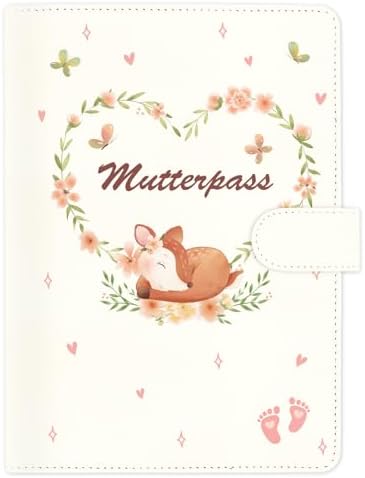 KONVINIT Mutterpasshülle Mutterpass Schutzhülle Personalisiert aus Kunstleder Organizer für Ultraschallbilder, Impfpass & Versichertenkarte,Geschenk für Schwangere & werdende Mütte