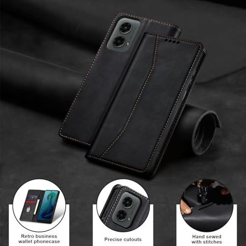 Image of Jasonyu Flip Wallet Case for Moto G 5G (2024),Black