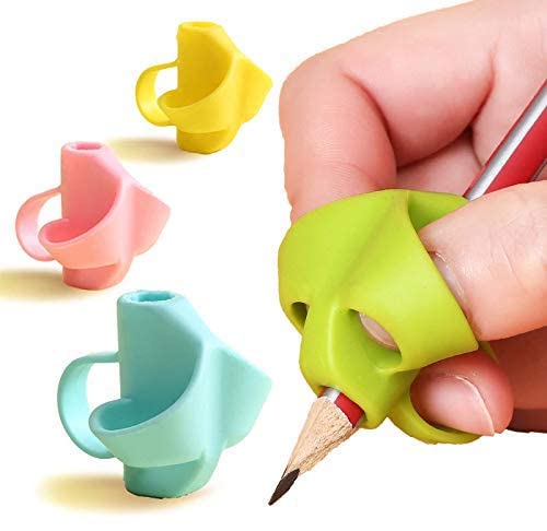 Silicone Pencil Grips for Kids Handwriting | Pencil And Pen Grip Posture Correction Tool for Children (Pack of 3)