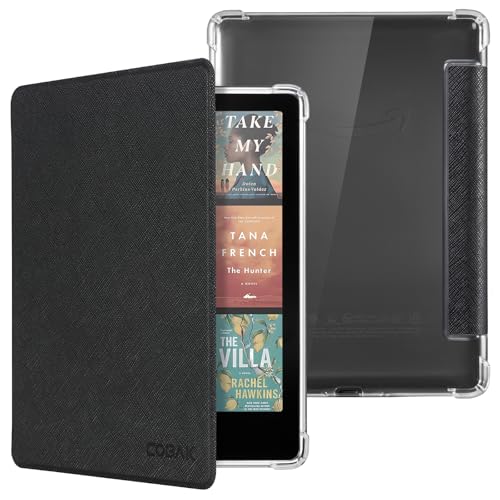 Image of CoBak Case for Kindle Paperwhite 12th Gen 2024 (7 inch) & Kindle Colorsoft Signature Edition (7 inch) - New PU Leather Cover and Clear Soft Silicone Back Cover with Auto Sleep Wake Feature