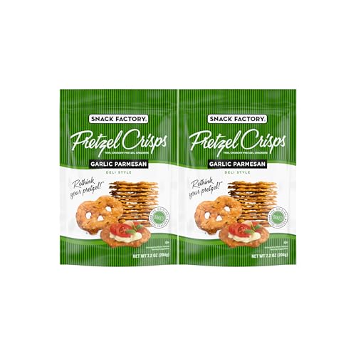 Image of Snack Factory Garlic Parmesan Pretzel Crisps, 7.2 OZ Resealable Bag (Pack of 2)