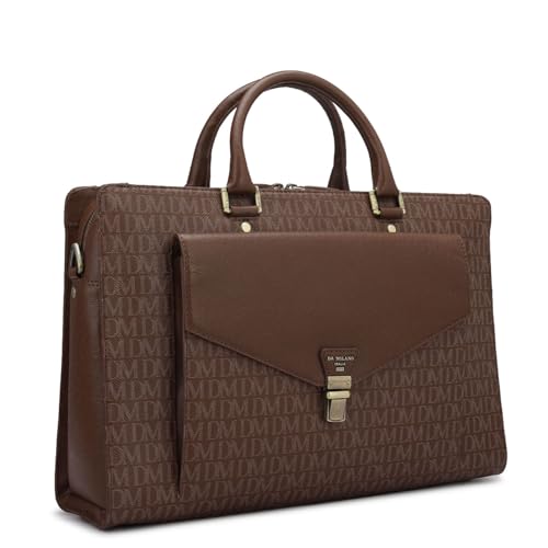Image of Da Milano Leather Laptop Bag for Men & for Women - Fits Upto 15 inch Laptop