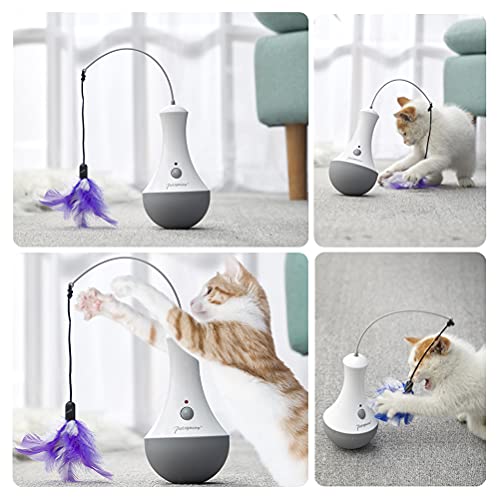 TOPETZON Interactive Cat Toys for Indoor Cat Feather Toys,Automatic Pet Exercise Toys,Electronic Motion/Moving Tumbler… - Image 6