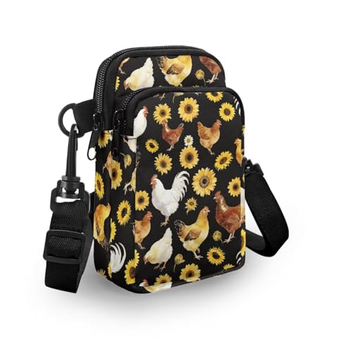 Image of Hawaiian Tribal Small Crossbody Bags for Women Cell Phone Bag Purse, Sea Turtle Zipper Sling Purses Shoulder Bag