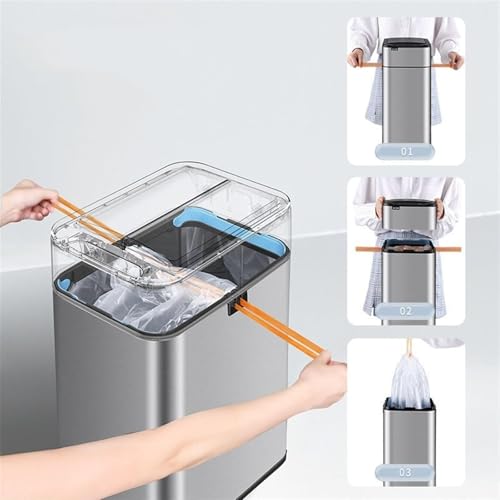 Caneca de Basura Automática de Acero Inoxidable 30L miniatura 7