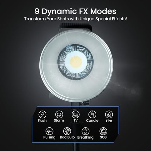 Image of HIFFIN (COB-150P) 150W Bi Color Continuous LED Light with 18CM Reflector & Infrared Remote, AC Power, 3200K-5600K Color Temperature Control, 13800lx @1m, Ideal for Photography and Videography