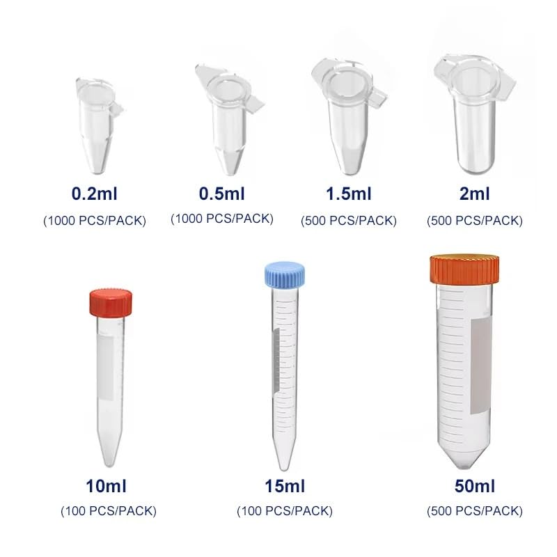 Mini-Zentrifugenröhrchen aus Kunststoff, 0,2 ml,5, 1, 10, 15, 50, PCR-Röhrchen, PRP-Röhrchen, Reagenzglas, Plasma-Zentrifugenröhrchen(0.5ml)