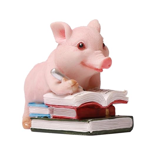 Figura decorativa cerdito en resina divertida
