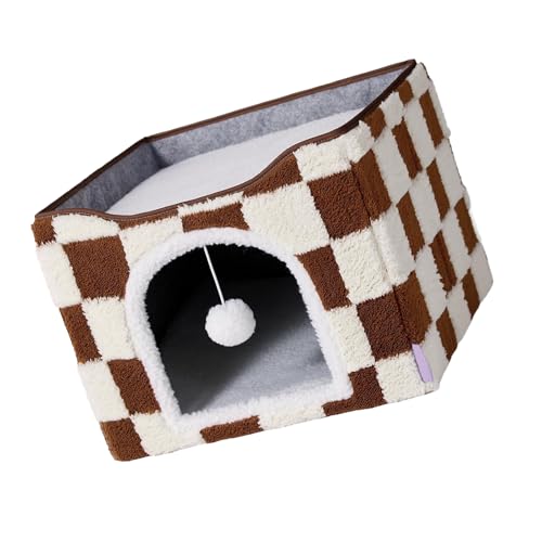 犬と猫のためにぶら下がっているおもちゃで洗うペットベッドの隠れ家ソフトケーブソファハウスぬいぐるみ睡眠猫トンネルベッド