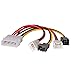 AKYGA AK-CA-34 Molex Stecker auf 2X 3 pin 12V / 2X 3 pin 5V Adapter Stromkabel