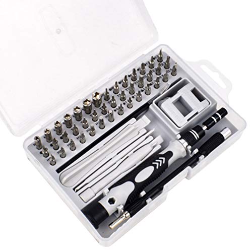 Yuanu Juego De Destornilladores De PrecisióN 52 En 1 Kit De Herramientas De ReparacióN FijacióN TeléFono MóVil Ordenador PortáTil Relojes Kit De Destornillador PequeñO con Estuche Gris 1#