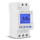 7 Days Intelligent Analog Timer Switch, Din Rail Installation 85-265V 16A Programmable Digital LCD E