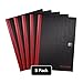 Oxford Black n' Red A4 Notebook, Hardback Casebound, 192 pages, Lined (Pack of 5)