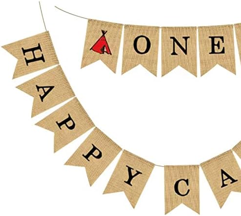 ONE Happy Camper Banner Creative Swallowtail Pull Flags Layout Decor Photo Props for Travel Party