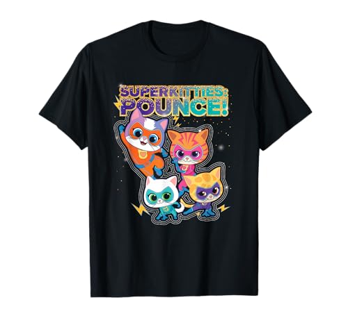 T-shirt SuperKitties Disney Junior vêtement enfant imprimé Pounce Full Team en coton souple