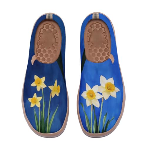 Women's Blossom Slip On Soft Shoes Colorful Comfortable Lightweight Art Travel Sneakers Casual Vibrant Floral Everyday Loafers