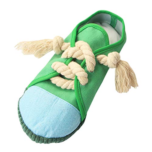 IFOYO Kauspielzeug, sicher und langlebig, mit Quietschelement, Mini-Sneaker, Schuhe für Welpen, kleine mittelgroße Hunde, Vögel, Katzen, Frettchen, Kaninchen, Meerschweinchen und kleine Tiere, grün