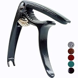 🎵 SUPERB QUALITY: Made of aircraft grade zinc alloy metal, this 2-in-1 guitar capo is lightweight and built to last (Weight: 2.3oz). It is not only a capo, but also a pin puller 🎵 RELIABLE PERFORMANCE: Designed based on mechanics theory, matched with...
