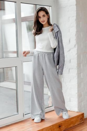 Image of dockstreet Loose fit Open Bottom Joggers /Loose fit, Trouser stylelowers /Cute Style, Relaxed Casual Lounge Pants for Women