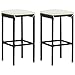 Catherinol stołek barowy krzesła barowe stołek kuchenny wysoki stołek bistro stołek barowy z poduszkami, 2 szt. czarny pleciona żywica