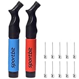 SPORTBIT(スポーツビット) スポーツボール用ボールポンプ プッシュ&プル膨張システム - すべてのエクササイズボール用ハンドポンプ - バレーボールポンプ バスケットボールインフレーター フットボール & サッカーボールエアポンプ - 5本針セット付き