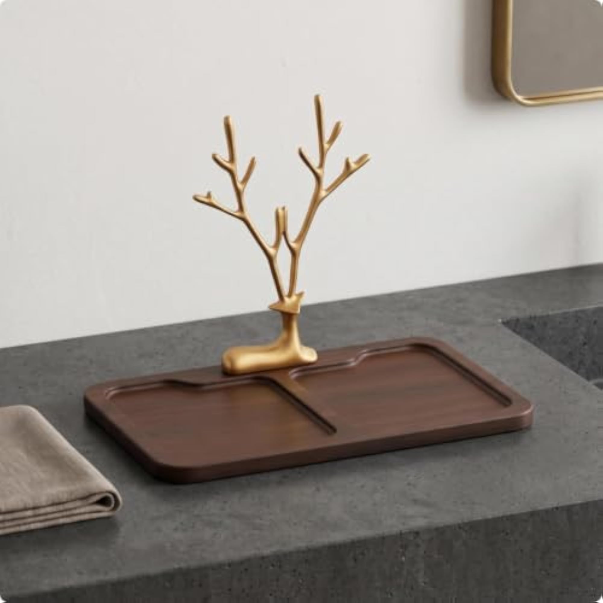 Desktop Catchall Tray for Entryway, Medium Double Grid
