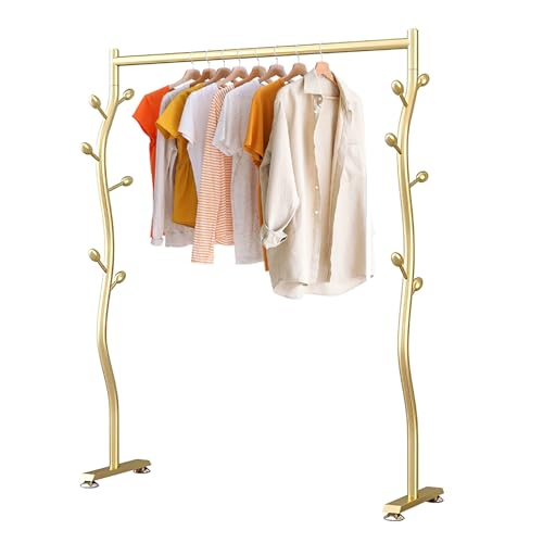 Genérico Perchero burro ropa de oro de moda, resistente, moderno, burro ropa con ganchos laterales, perchero colgador de ropa para dormitorios, carga 100 kg(150x40x160cm)